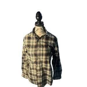 Men's Redhead Flannel Button-Down Brown & Black Size S